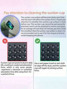 1pc Thickened Version Silicone Suction Cup Phone Holder, Cell Phone Suction Cup, Octobuddy, Adhesive Phone Holder, Hands Free Adhesive Phone Grip (For Selfies And Videos) For A Secure Hold. - Multicolor - View 8