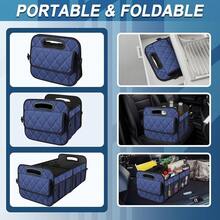 New  Car Trunk Organzier For Suv,Car Organziers And Storage With 6 Big Pocket,Car Accessories For Women/Men 50L Waterproof Polyester Trunk Organzier For Car/SUV/Minivan/Truck(Medium, Dark Blue) - 深藍色 - 查看 4