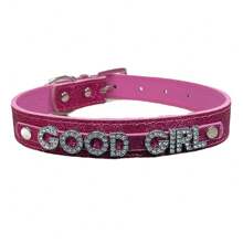1pc Customizable Letter PU Base Collar With Various Rhinestone Letter Sequin Styles, Women Choker Collar