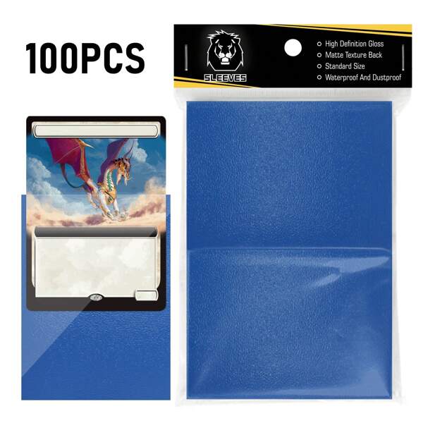 100 stuks, 600 stuks blauwe Katana-kaarthoes, PVC-vrij en zuurvrij, geschikt voor TCG, gamekaart, Magic Baseball-kaart 66 * 91 mm