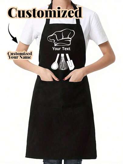 Custom Apron For Dad Father Men Women Custom Name Logo Chef Cooking Kitchen Apron Personalized Kitchen Waterproof Apron Custom Logo Picture Name Chef Cooking Apron Perfect For Mom Husband Girlfriend Boyfriend Father's Day Valentine's Day Mother's Day Birthday Anniversary Graduation Wedding Love Unique