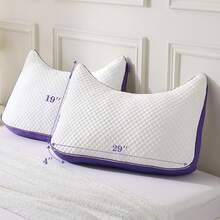 HOMELAB Adjustable Shredded Foam Pillow Size, Cooling Bed Pillow Sleeping With Removable Cover, Medium Pillow Side Stomach & Back Sleepers, 1 Pack 20x28 - 白色 - 查看 8