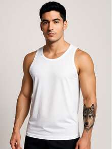 Kit 3 Men's Gym Tank Tops Plain Lightweight Fitness Shirt