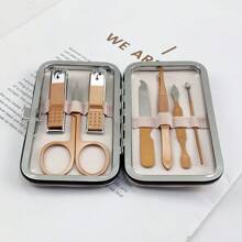 7/12/16pcs Portable Nail Clipper Storage Box With Portable Travel Case, Suitable For Home And Travel Use, Including Straight Edge Scissors And Files, Ear Spoons, Scissors - Professional Travel Beauty And Care Tools