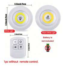 6 件/3 件/1 件智能无线 LED 橱柜灯 COB 夜灯带遥控器 LED 壁橱灯冰球灯，可调光橱柜下室内照明适用于柜台厨房衣柜