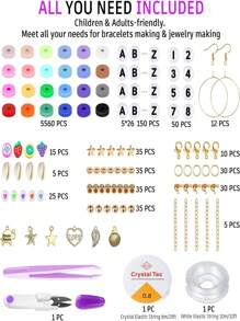 24 Farben Polymer Ton Perlen Boho Stil Freundschaftsarmband mit Anhängern, DIY Frauen Handwerks Geschenk Armband & Schmuckherstellung