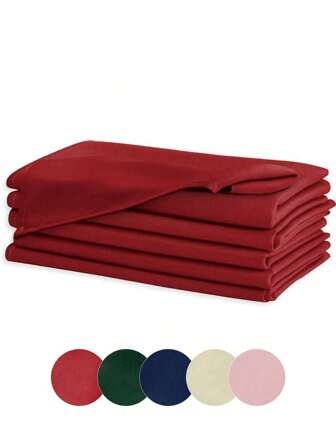 Solid Color Polyester Napkins, Suitable For Restaurant, Kitchen, Wedding, Party, Banquet, Tablecloth, Home Decor
