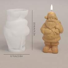 1pc Santa Claus Candle Silicone Mold DIY Gypsum Resin Mold, Suitable For Holiday Decorations And Gifts