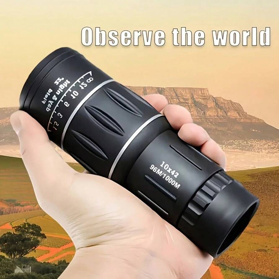 10X42HD Monocular Telescope,Manual Focus,Bak4 Prism,FMC Len,Portable Long-Range Mini Telescope,For Camping,Hiking, Bird Watching