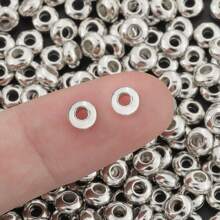 3mm/4mm/5mm Mixed Color Round Spacer Beads (Gold, Silver, KC Gold, White K), Smooth Alloy Spacer Beads For DIY Jewelry Making, Necklace Bracelet Earrings Pendant Charms