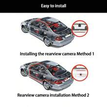 1pc Car Reversing Image Reversing Camera 2 Plug Options HD Infrared Night Vision 4 Lights LED Square Car Rearview Mirror Head - A - View 5