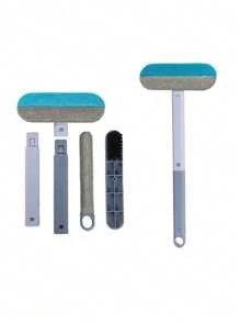 1pc Multi-Functional 4-In-1 Pet Brush, Two-Way Felt Removal Design, Washable For Easy Cleaning, For Pet Cat And Dog Hair Removal, Carpet, Bed, Clothing And Glass Cleaning, Pet Cleaning Supplies