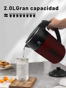 Hervidor eléctrico interior de acero inoxidable, hervidor eléctrico de 2,0 L, apagado automático y protección contra sobrecalentamiento - Tipo de Enchufe A USA (110-127V) - Ver 8