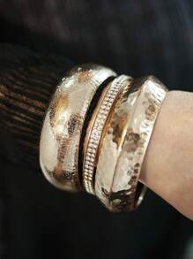 Set de 3 piezas de pulseras brazaletes con strass de nuevo estilo internacional de moda para mujeres de Oriente Medio