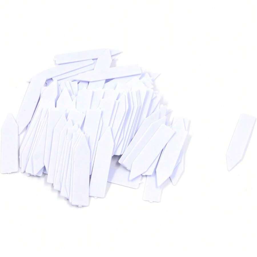 Local Delivery -100 Pcs Plastic White 2 Inch Waterproof Plastic Plant Tags, Reusable Plant Tags, Plant Markers - default - View 1