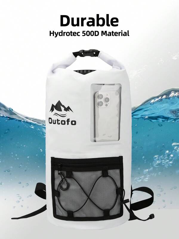 YESPACE 35L Mochila de alta calidad - Bolsa seca de gran capacidad para exteriores, playa, senderismo, kayak y surf - Disponible en negro y blanco, equipo de aventura al aire libre | Mochila de estilo deportivo | Bolsa de playa impermeable con cierre enrollable Funda impermeable para teléfono Bolsa impermeable para nadar