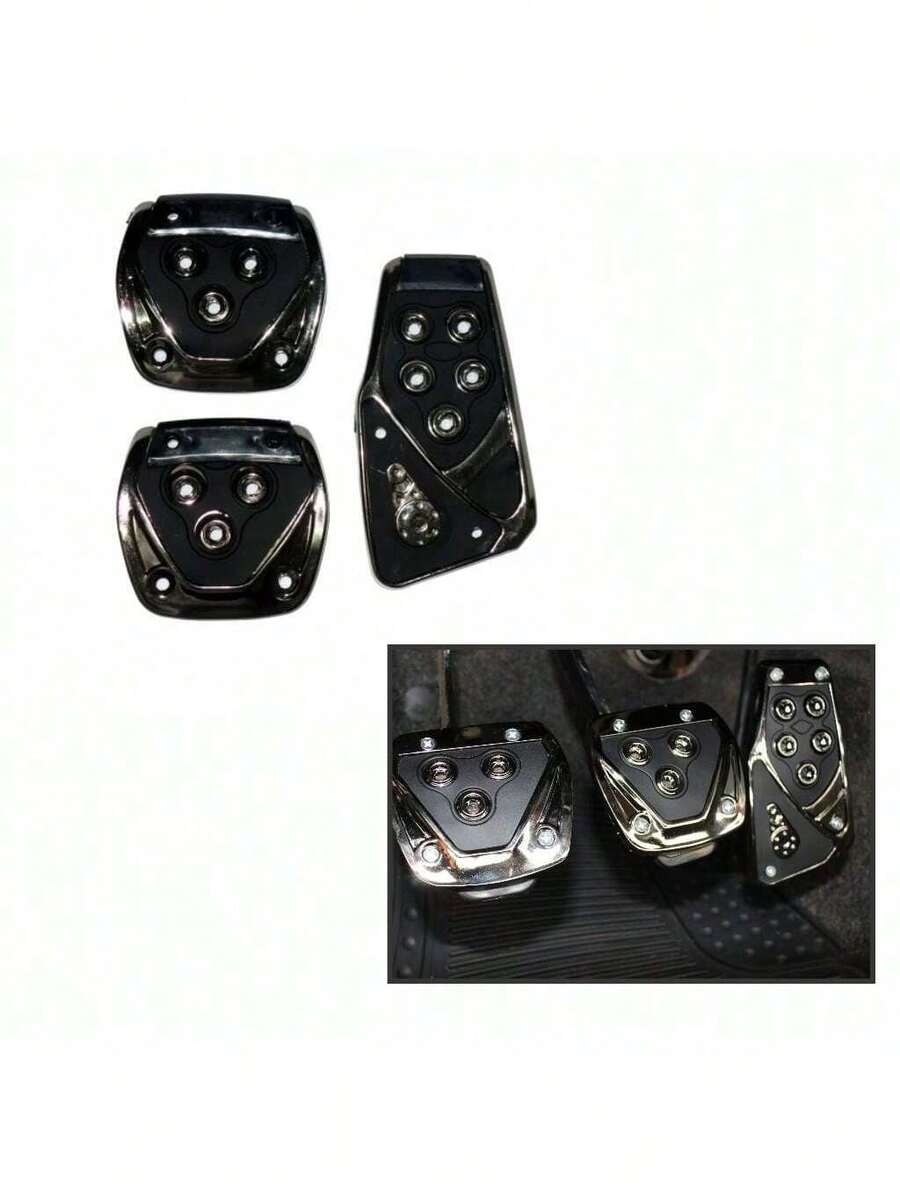 Kit 3 Pieces Sports Pedals Automotive Cars Tuning Accessories Universal - 黑色 - 查看 1