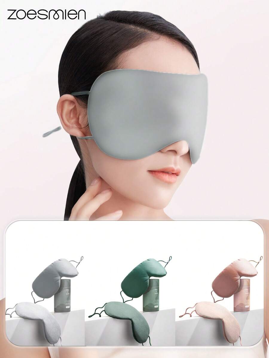 Zoesmien Mască de somn moale pentru ochi, care blochează lumina, cu două fețe calde și reci pentru iarnă și vară