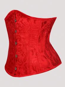 奢华复古红色提花图案女士腰带