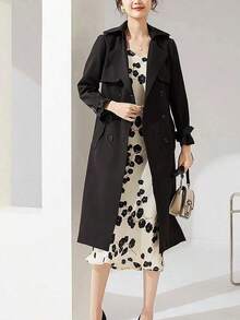 Women Trench Coats - Black - View 3