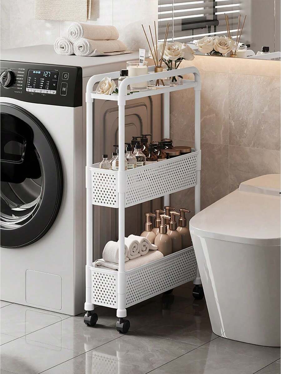 Giá lưu trữ di động 2/3/4 tầng, Giá lưu trữ di động nhiều lớp trong phòng tắm, Thích hợp cho phòng tắm, nhà bếp, ký túc xá, văn phòng, Giá lưu trữ đồ ăn nhẹ và mỹ phẩm đa năng