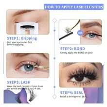 Fluffy Lash Clusters Thick Volume Individual Lashes 14-22mm Cluster Eyelash Extensions DIY Lashes Extension At Home By Yaiseiko 50D+80D+100D, 280pcs - Multicolor - View 6