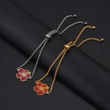 1 Stück verstellbares Armband mit geätzten Hibiskusblumen für Frauen und Mädchen, Hawaii Guam Puerto Rico PR Guadeloupe Insel Schmuck