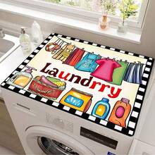 1pc Cartoon Pattern Washing Machine Top Cover Pad, Multipurpose Mat, Suitable For Washing Machine And Dryer Top Surface, Home Decor, Holiday Gift - Multicolor - View 2