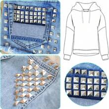 50/100pcs Square Pyramid Studs, 10mm 4-Prong Nailheads, Punk Rock Rivet Spots, For Bags, Shoes, Leather Crafts (Silver Color)