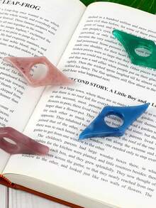 2/4-Piece Resin Thumb Book Clip Set, Reading Clip, Page Opener, Thumb Ring, Book Accessory. A Gift For Book Lovers, Readers, Students, And Teachers. - Multicolor - View 6