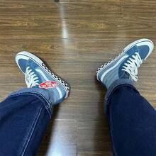 Vans 2026 Spring SK8-HI 138 Checkerboard High-Top Casual Sneakers, Unisex Skateboarding Canvas Shoes VN0A3MV1XGK - Blue - View 8