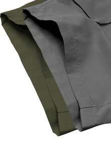 2 件男士休闲工装七分裤，夏季抽绳腰部，大口袋，字母贴片，时尚休闲运动裤，春夏 - 彩色 - 查看 7