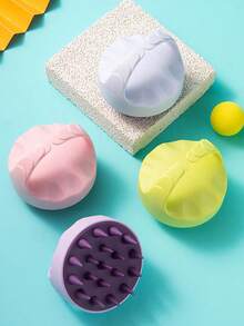 1个硅胶头皮按摩洗发刷,头皮清洁刷,去角质头皮按摩器,头发和头皮按摩刷,浴室配件 - 返校洗发刷,符合人体工程学的头皮清洁洗发刷 - 温和去角质按摩器,适合所有发质 - 彩色 - 查看 3