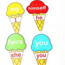 BELLKIDS 29 Stücke Grammatik Kartenspiel, Eiscremedesign, vierfarbig, Matching Spiele, Lernkarten, interaktives Zubehör, Klassenzimmeraktivitäten, Lernmaterialien, Schulrückkehr, wichtige Artikel für Lehrer, Familie