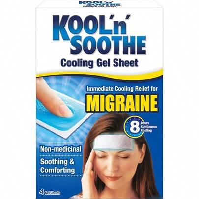 Soothe Migraine Cooling Gel Sheets 4 Pack Immediate Cooling Relief For Severe Headache Summer Essential Travel Must Have