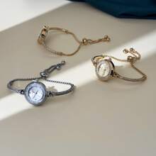 DAYAND NIGHT 2025 New Luxury Crystal Inlaid Women's Watch, Petite & Chic Fashion Bangle Watch, Quartz Wrist Watch, Gold Or Silver, Suitable For Parties, Galas Or Everyday Wear. Perfect Gift For Valentine's Day, Anniversary Or Birthday