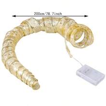 1 Piece 78.7 Inch Christmas Tree Ribbon Light String, 20 LED Battery Powered LED Lights For Christmas Tree Indoor And Outdoor Christmas Decoration, Party Wedding Christmas Tree Festival (Batteries Not Included)