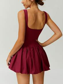 NcmRyu 1 件女士瑜伽、跑步、网球运动连衣裙 - 紅色 - 查看 10