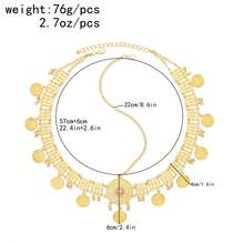 1pc Faux Crystal Coin Pattern Hair Accessory, Metallic Headpiece Suitable For Women's Daily Wear And Party - Gold - View 2