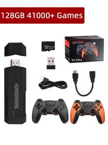 1 Set Of Home TV Game Console Can Be Connected To HD TV Wireless Controller For Two-Player Battle Built-In 40000 Classic Nostalgic Retro Game Arcade Joysticks 40 Simulators Such As PS1/GBA/FC/NES Plug-And-Play Game Box Family Party Interactive Game Stick No Need For Network Games Can Be Archived