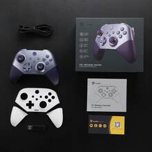 EasySMX X10 PC Controller - No Stick Drift, No Dead Zone Wireless Controller For PC, Steam And Switch - Upgraded Bluetooth Controller With Four Hall Effect - Include A Swappable Faceplate,For Black Myth Wukong - 紫色 - 查看 11