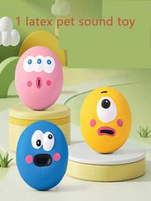 1pc Pet Toy, Latex Squeaky & Chewable Dog Toy, Interactive Training, Pet Supplies - Multicolor - View 1