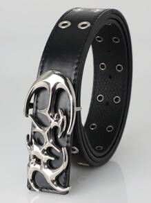 1 pieza Nuevo Cinturón de moda estilo Y2K hueco de piel sintética para hombres y mujeres - Accesorio para regalo, cinturones neutros para la cintura