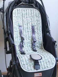 1 peça de almofada para carrinho de bebê, estampa floral, macia e confortável, malha respirável 3D, almofada refrescante para carrinho de bebê, adequada para uso no verão