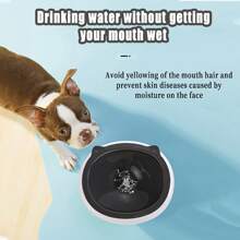 1 pieza Tazón de agua para perros sin salpicaduras con disco flotante, comedero de alimentación lenta, tazón de agua para mascotas antidesbordamiento y antiahogamiento a prueba de derrames para cachorros y gatitos