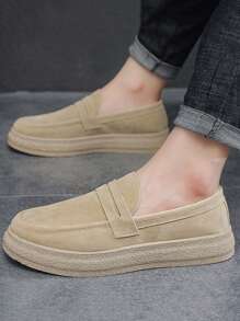 Men's Casual Canvas Slip-On Loafer Shoes, Comfortable Lightweight Low-Top Casual Moccasins, Suitable For All Seasons