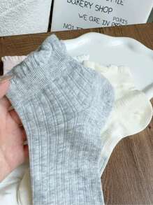 4 Pairs Thin Breathable Mesh Ankle Socks, Solid Color Lace Bow Ballerina Style Short Socks, Spring/Summer