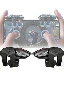 A Foldable 4-In-1 Multifunctional Mobile Game Controller And A Pair Of Intelligent Mobile Game Controller Triggers - Enhance Your Gaming Experience With Sensitive Shooting Target Buttons, Six-Finger Flexibility, And Smooth Operation - Ideal For Mobile Phone Gamers Seeking Precision And Control