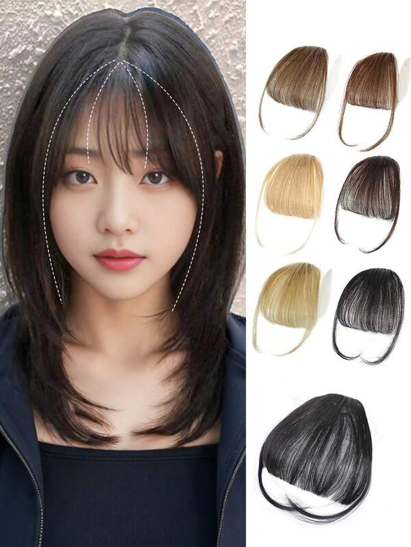 Clip In Air Bangs Hair Extensions Synthetic Straight Hairpiece Wig For Women Daily Use Hair Accessories