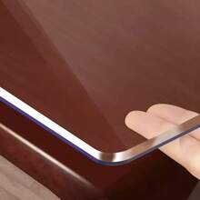 1 pezzo Protezione per tavolo in vinile, spessore 1,5 mm, semi-trasparente, resistente alle macchie, impermeabile, colore solido, non tessile, per tavoli da pranzo, da caffè, scrivanie - Decorazione per il Ringraziamento - Trasparente 1,5mm - Visualizzare 1